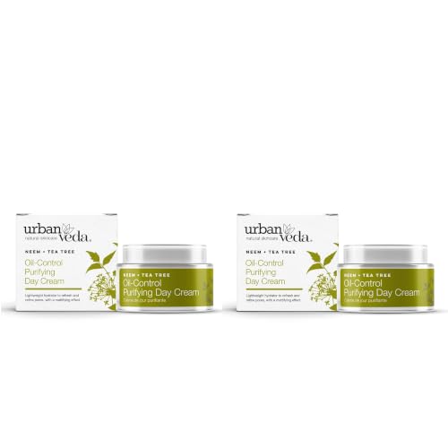 Urban Veda Acne Moisturizer Face Cream | Pore Minimizer for Face with Witch Hazel | Face Moisturizer for Oily Skin | 100% Natural Acne Treatment for Face | Face Cream For Women & Men | 2 x 1.7 Fl oz