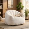 URESHIIEN HighDensity Foam Bean Bag Chair Modern Lazy Sofa Faux Fur Fireside Accent