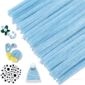 URSDIART Light Blue Pipe Cleaners, 350pcs Chenille Stems & Googly Eyes