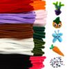 URSDIART Pipe Cleaners 10mm & Wiggle Eyes, 200pcs Chenille Stems for Craft