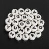 #US 0 Pcs 26 English Letter Beads Ceramic Coin Alphabet Beads for Personalized Charms