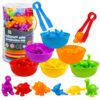 USATDD Counting Dinosaurs Montessori Toys Color Sorting Animals Matching Games Preschool Learning Activities Educational Sensory Toys Easter Basket Stuffers Gifts for Kids Toddlers Boys Girls Age 3+