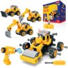 USA Toyz Lil Builders Take Apart Construction Toy for Kids - 4-in-1 Take Apart Truck with Drill, 34pc RC Truck STEM Toys Construction Vehicle Building with Electric Drill Remote Control
