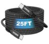 USB C to USB C Cable 25ft, Super Long 60W Type C to C Charging Cord Braided USB 2.0 Data Transfer Long USB C Cable Compatible with iPhone 15/16/17, Samsung Galaxy, Pixel, Pad Pro/Air, MacBook Pro/Air