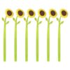 USHOBE 6pcs Sunflower Gel Pens Smooth Writing Flower Sign Pens with Silicone Material Easy to Use and Does Not Leak Ink for Office and Daily Use