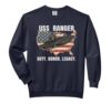 USS Ranger Aircraft Carrier Father Grandpa Veterans Day Comfort Colors Adult Sweatshirt