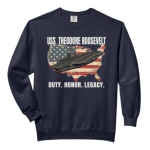 USS Theodore Roosevelt Aircraft Carrier Father Veterans Day Comfort Colors Adult Sweatshirt