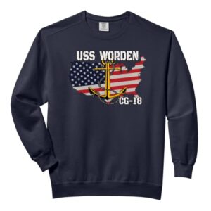 USS Worden CG-18 Cruiser Veterans Day Son Father Grandpa Dad Comfort Colors Adult Sweatshirt