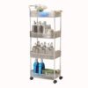 Utility Cart Organizer with Wheels, Mobile Shelving Unit for Kitchen, Bathroom, Laundry, Narrow Spaces, Rolling Storage Rack, 3-Tier Design, Easy Assembly