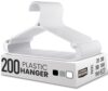 Utopia Home Clothes Hangers - Standard Plastic Hangers Space Saving - Durable Coat Hangers 200 Pack (White)