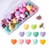 UUYYEO 30 Pcs Colorful Heart Push Pins Decorative Thumb Tacks Cork Board Thumbtacks Cute Pushpins Photo Wall Thumb Tacks Map Tacks for Photo Wall Bulletin Board