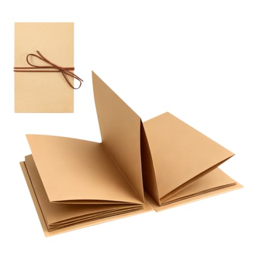 UUYYEO 8 x 6 Inch Accordion Scrapbook Album Stretchable Folding Photo Album Hardcover Blank Photo Book Kraft Paper Memory Book DIY Photo Collection Book for Wedding Birthday Anniversary