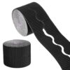 uxcell 49.2ft Bulletin Board Border, Corrugated Paper Decorative Wavy Border, Scalloped Rolled Border Trim for Crafts Classroom Offices DIY Project Party Birthday Decoration, Black