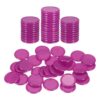uxcell 50Pcs 0.8 Inch Plastic Poker Chips, Mini Bingo Chips Learning Counters Counting Counters Disks Markers Opaque Game Tokens for Game Play Math Counting, Rose Red