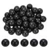 uxcell 50 Pcs Large Hole Dark Brown Wooden Beads, Round Paint Natural Barrel Wood Beads for DIY Crafts Macrame Jewelry Making, (25mm Dia, 5mm Hole)