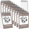 UZLU 10 Pcs Sketch Books Bulk 5.5 x 8.5 in 400 Sheets Top Spiral Bound Sketch Pad Drawing Paper 40 Sheets Each Acid Free Mixed Media Sketchbook 68lb/100gsm Art Supplies for Beginner Artist