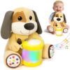 V-Opitos Baby Toys 6-12 Months, Stuffed Dog with Light Up Musical Drum