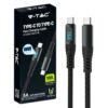 V-TAC USB-C to USB-C Cable with LED Display – Type-C Cable 100W PD 5A – 1 Meter – Cable for Smartphone, Computer Tablet Nylon for Fast Charging and Data Transmission – Compatible with iPhone and