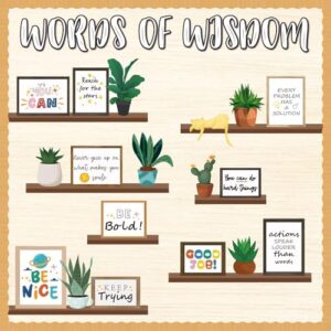 VABAMNA Bulletin Board Decorations for Classroom, 74Pcs Greenery Positive Affirmation Motivational Cutouts Classroom Must Haves for Teacher School Library Welcome Back to School Door Wall Decor