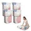 Vacuum Storage Bags for Clothes, 4 Pack Extra Large Space Saving Compression Bags No Vacuum Needed, Airtight Seal Water-Repellent Storage Bags for Quilts Bedding