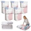 Vacuum Storage Bags, Medium Compression Space Saver Bags for Clothes, Comforters, Blankets, No-Pump Design, 3 Pack, Large Capacity, Durable, Reusable