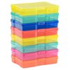 Vaessen Creative Photo Storage Boxes - 8 Clear Cases of 6.7 x 4.7 x 1.3" - Coloured Plastic Organiser for Sewing, Diamond Art, Small Accessories and Craft Supplies