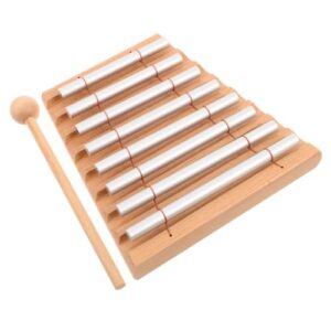 Vaguelly Compact Metal Bar Xylophone Percussion Instrument with Eight Distinct Notes and Stable Tuning, Wooden and Metal Material for Music Learning and Elementary Music Classroom Use