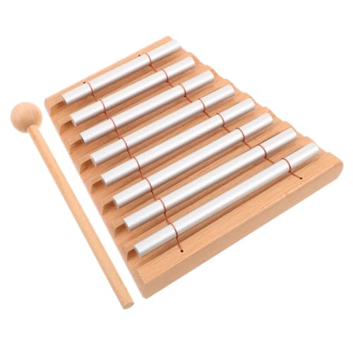 Vaguelly Compact Metal Bar Xylophone Percussion Instrument with Eight Distinct Notes and Stable Tuning, Wooden and Metal Material for Music Learning and Elementary Music Classroom Use