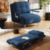 Vakdle Chenille Convertible Sofa Bed, Chair Bed, 5-Position Adjustable Backrest, Foldable Sleeper Chair with Armrest Storage Pocket, Mid-Century Style Daybed for Living Room, Small Spaces, Apartment