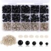 Vanblue Safety Eyes 150Pcs 6-12 mm Plastic Safety Eyes with Washers Craft Eyes for Amigurumi Stuffed Animal Crochet Projects Teddy Bear Puppet Toys DIY Crafts Making Halloween Decorations