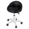 Vanity Stool with Wheels, 360 Degree Rotating Rolling Stool, Ergonomic Swivel Nail Tech Chair with Adjustable Height, Ultra-Quiet Wheels Padded Faux Leather Cushion for Salon Office Tattoo Use Black
