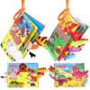 Vanmor 2 PCS Crinkle Baby Books 0-6 Months, Sensory Touch Feel Busy Soft Activity Book for Infants, Dinosaur & Farm Travel Toys, Newborn Must Haves Shower Gifts for Baby Boy Girl