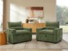 VANOMi Convertible 3-in-1 Sleeper Chair Sofa Bed, USB Port, Set of 2, Green