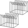 Vanulee 2 Sets File Organizer for Desk,File Sorter Organizer,File Folder Holder/Rack/Stand,Desktop Record/Clipboard Holder,8 Sections Storage,Anti-Scratch/Rusty,Metal Stable Holder,Black