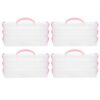 VANZACK 4pcs Portable Pen Storage Box with Multi-compartment Organization and Stackable Design, Large Capacity Pp Material Stationery Storage for Markers and Drawing Tools, for Outdoor