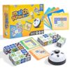 varbertos Wooden Matching Game Puzzle Games, Pattern Block Match Puzzles Building Cubes with Bell for Kids and Adults Toys Board Games for Family Night