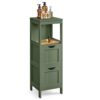 VASAGLE Storage Cabinet, Storage Organizer Rack Stand for Bathroom, Living Room, Multifunctional Corner Unit, 2 Drawers, 35 Inches in Height, Forest Green UBBC042C01