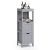 VASAGLE Storage Cabinet, Storage Organizer Rack Stand for Bathroom, Living Room, Multifunctional Corner Unit, 2 Drawers, 35 Inches in Height, Dove Gray UBBC042G02