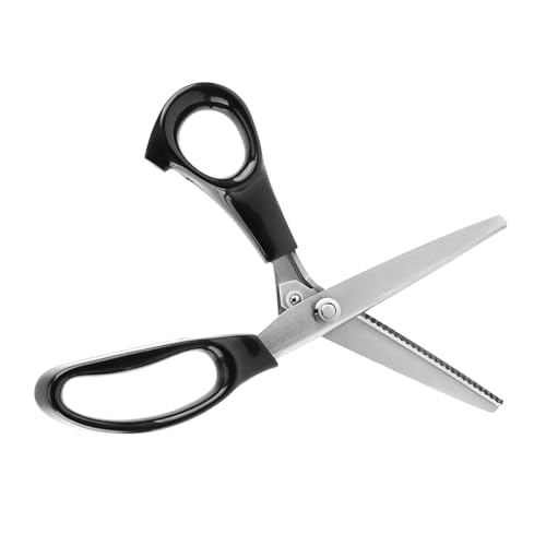 VBESTLIFE Pinking Shears, Stainless Steel Fabric Scissors with 3/5/7mm Decorative Edge, Ergonomic Handles, Ball Bearing Joint for Smooth Cutting, Sewing Tools for Fabric Leather (3mm)