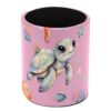Vcedizo Pencil Pen Holder for Desk, Bee Makeup Brush Holder Pencil Cup Desk Accessories Storage Organizer Desktop Stationery Organizer for Office School Home Supplies (Sea Turtle Pink)