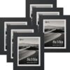 VCK 8x10 Picture Frame - 6 Pack, Black Wide Border Wood 10x8 Photo Frames, Multi-Directional Display Family Photos, Office Prints, Studio/Gallery, Tabletop & Wall Hanging