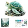 Vdaxvme Adhesive Pearls Art Set 8 Theme Designs Beaded Animal Making Set for Activity Classroom and Home Decoration Underwater Creature Bead Embroidery
