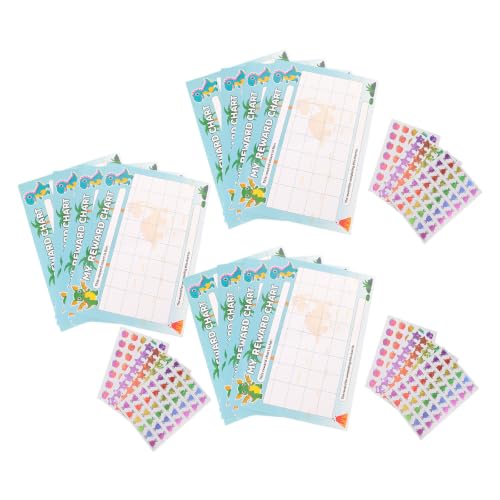 Veemoon 3 Sets Reward Chart with Star and Fruit Stickers, Paper Classroom Incentive Chart Reinforcing Positive Behavior and Encouraging Responsibility for Preschool and Kindergarten