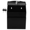 Veemoon Metal Suggestion Box with Lock and Slot, Black Donation and Ballot Box for Fundraising and Voting, Sturdy Metal Construction with Sleek Look, for Office and Classroom Use