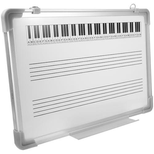 Veemoon Music Staff Whiteboard Dry Erase Board for Classroom and Home School Use, Erasable Double-Sided Board with Wear-Resistant Metal Painting and Aluminum Alloy Frame, Teaching Tool