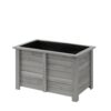 VegTrug Wooden Rectangle Box Planter 60cm, Gray Wash, 24.8" x 12.6" x 15"