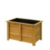 VegTrug Wooden Rectangle Box Planter 60cm, Natural, 24.8" x 12.6" x 15"