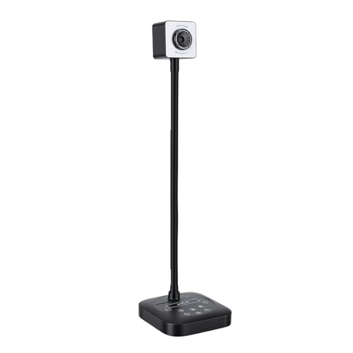 VELATEMOR 4K 8Mp USB Document Camera, Ai Enhanced Dual Microphones High Resolution Document Cameram, 2. 8Mp High Definition, for Distance Teaching Online Meeting, Scanning Books