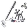 Velmory Magnetic Fidget Pen for Adults, Metal Magnet Pen Desk Toy Set with Fidget Spinner, Magnetic Beads, Tubes and Ink Refills, Transformable Office Fidget Gadget Gifts for Men Women