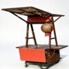 Vendor Cart with Canopy, Street Food Cart, Market Stand Display Table